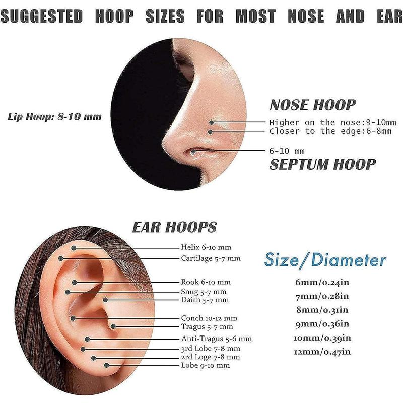 Cassieca 1 Count G23 Titanium Nose Rings Hoops Conch Piercing Jewelry 16G 18G 20G Hinged Segment CZ Paved Clicker Rings for Septum Cartilage Daith Helix Rook Tragus Ear Lobe Earrings for Women Men 6mm/8mm/10mm Daily