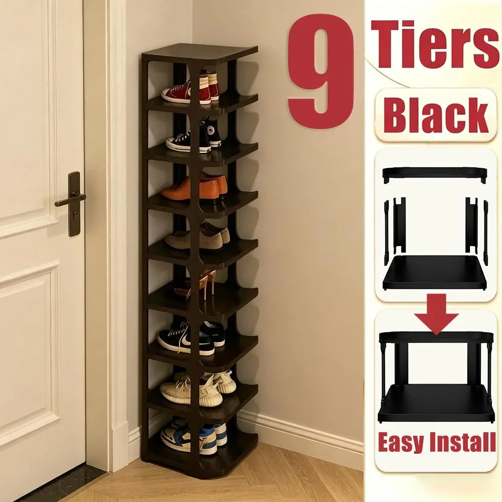 6/9-Tier Removable Tiers Vertical Shoe Tower, Multilayer Sneaker Display, Entryway Footwear Storage Solution, Classic Household Tool Organizer, Practical Gift