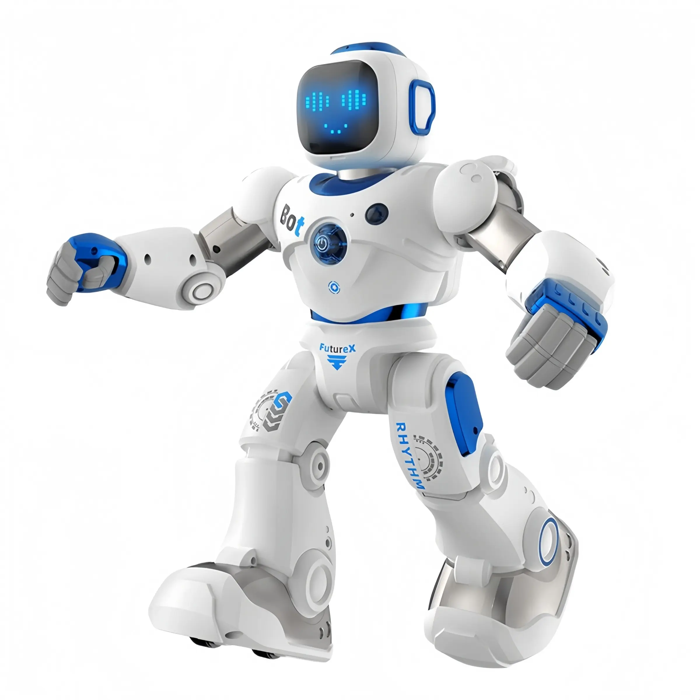 Smart Robot Toy For Kids LED Face Dancing Programmable RC Educational Robot Gift, Requires 2 AA Batteries