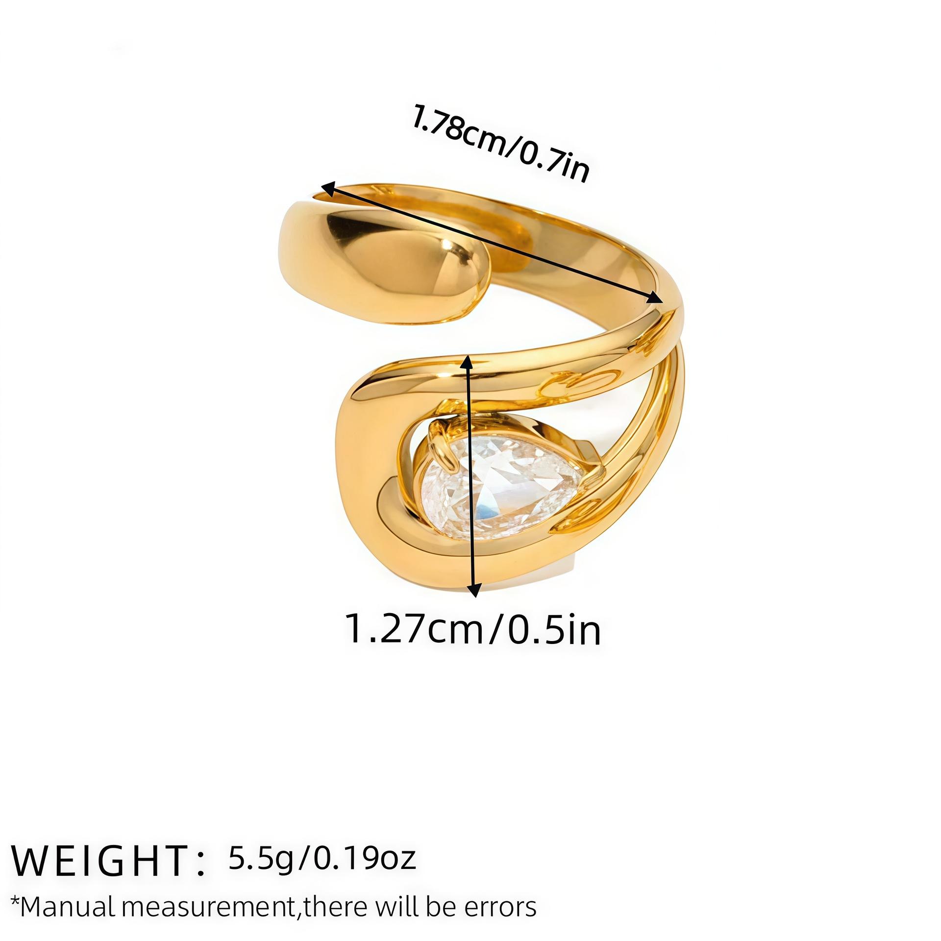 1pc 18K Gold Plated Geometric Line Zircon Open Ring for Women, Stainless Steel Adjustable Stackable Trendy Minimalist Statement Jewelry, Elegant Chic Birthday Holiday Anniversary Gift for Girlfriend Sister Bestie Gold-Plated Striped Couple Stacking 1pc 18K Gold Plated Geometric Line Zircon Open Ring for Women, Stainless Steel Adjustable Stackable Trendy Minimalist Statement Jewelry, Elegant Chic Birthday Holiday Anniversary Gift for Girlfriend Sister Bestie Gold-Plated Striped Couple Stacking