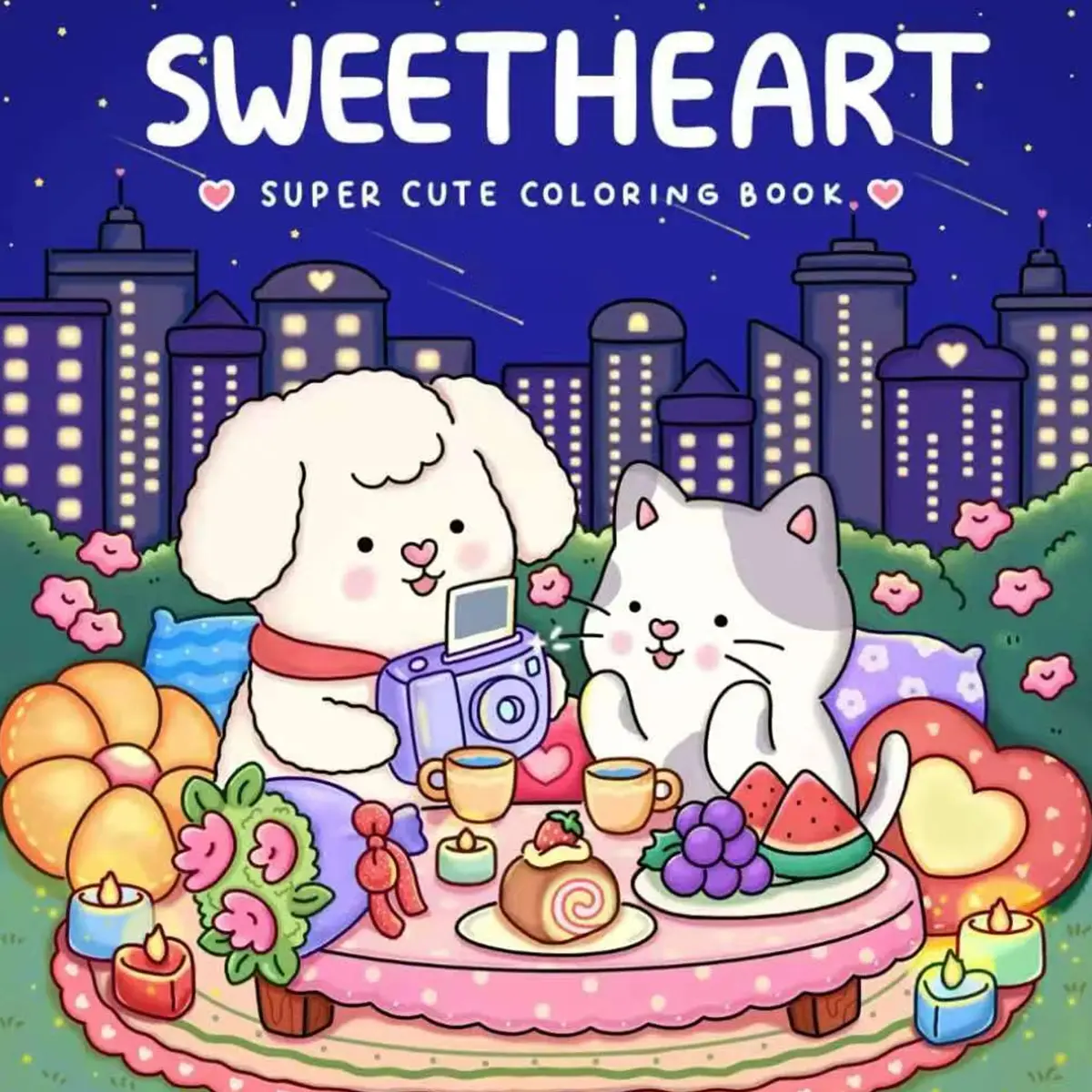 1 PC "Sweetheart Adventure" adult coloring book: A lovely and wonderful adventure. Relax, entertain, and enhance creativity. Perfect as an art supply or Christmas gift, it offers a charming and engaging coloring journey.