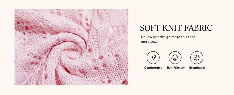 Saodimallsu Womens Crochet Crop Tops Tie Front Bell Long Sleeve Cardigan V Neck Lightweight Knit Shrug Sweaters