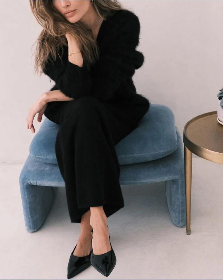 2025 Cross-Border Hot Sale Spring and Autumn Imitation Mink Cardigan Women's Lazy Style Loose Sweater Coat Soft Long Sleeve Knitted Shirt