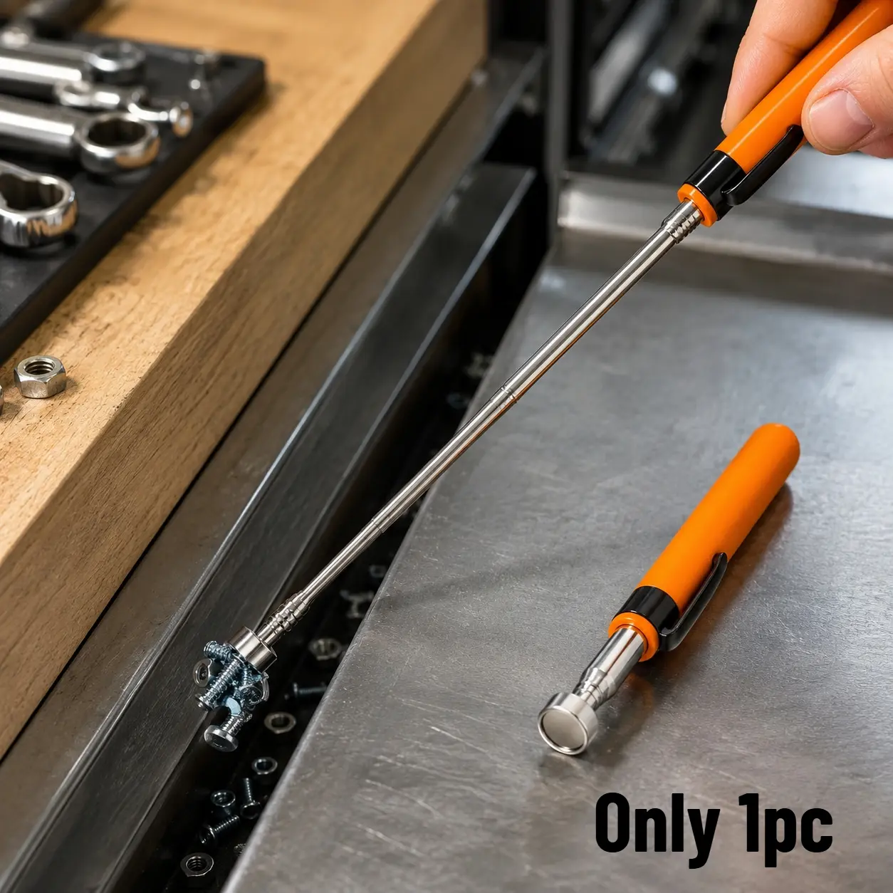 Telescoping Magnetic Pickup Tool, Heavy Duty Strong Neodymium Magnet Wand, Extendable Stainless Steel Pick Up Tool for Screws Nuts Bolts, Workshop Auto Repair, Hand Tools, Hardware Work Accessories