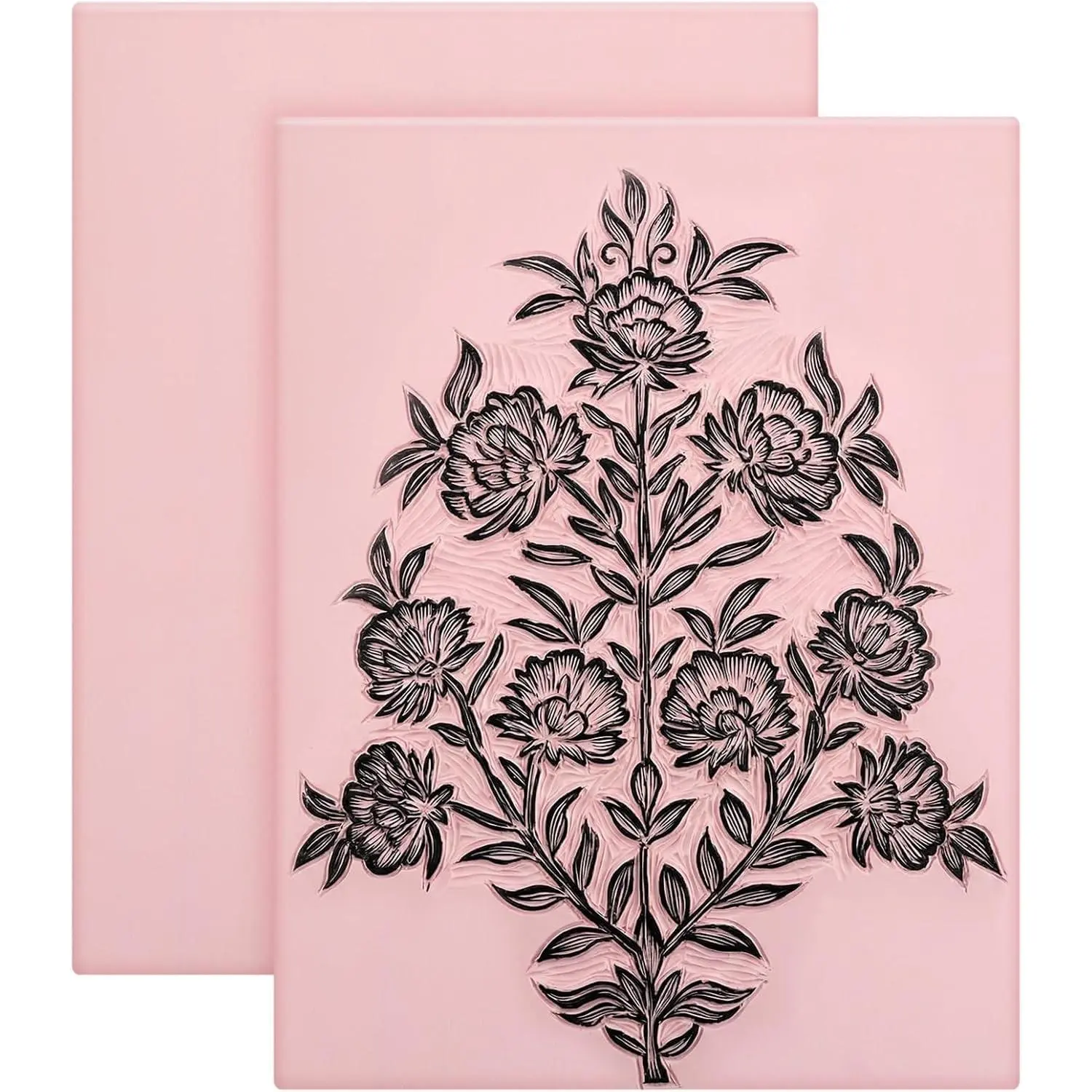 9'' x 11.75'' 2 Pack Pink Rubber Linoleum Carving Blocks for Printmaking, 0.24'' Thick Linocut Soft Rubber Carving Block for Stamp Making Supplies Craft Materials DIY Artists Beginner