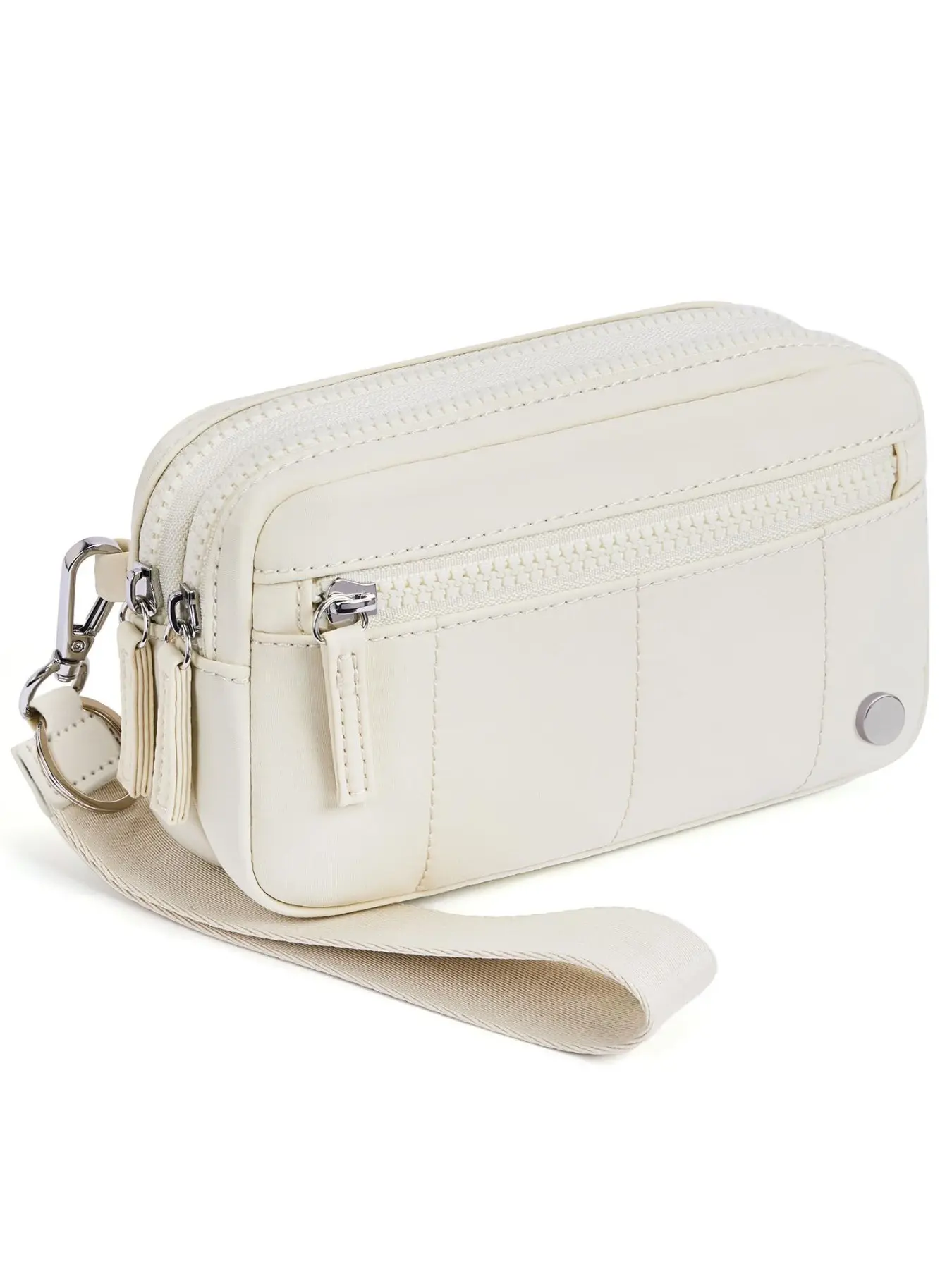 Waterproof Nylon Dual-Layer Wrist Bag for Women, Card Holder, Coin Pouch, Phone Wallet, Shoulder Strap Included