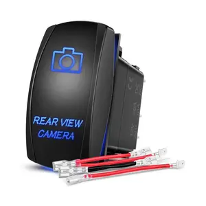 Nilight 5Pin Laser On/Off SPST Rear View Camera Rocker Switch Blue