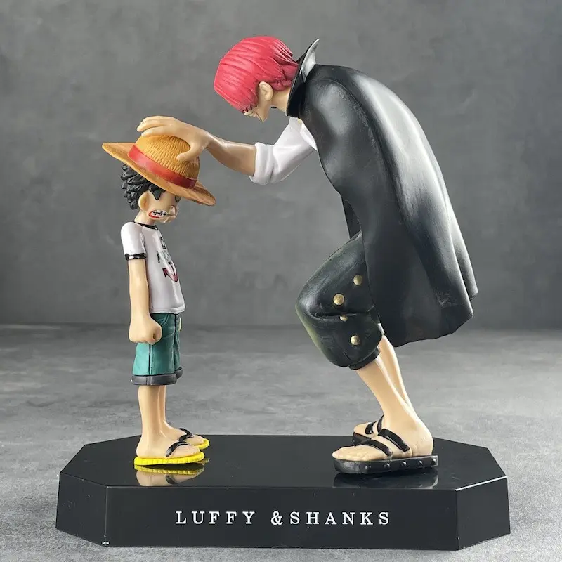 Shanks & Kid Luffy Straw Hat Inheritance Scene Figure 16cm, Straw Hat Delivery Iconic Scene, PC Case Desktop Anime Collectible Gift