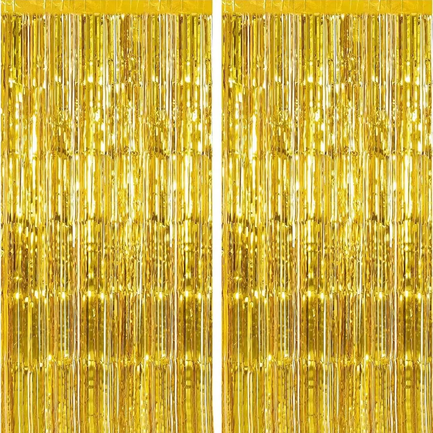 2 Pack Tinsel Foil Fringe Curtains Backdrop 3.3ft x 6.6ft | Shiny Backdrop for Party Wall Decor, Photo Booth Props for Birthday, Wedding, Christmas,  Year's Eve &  Celebrations