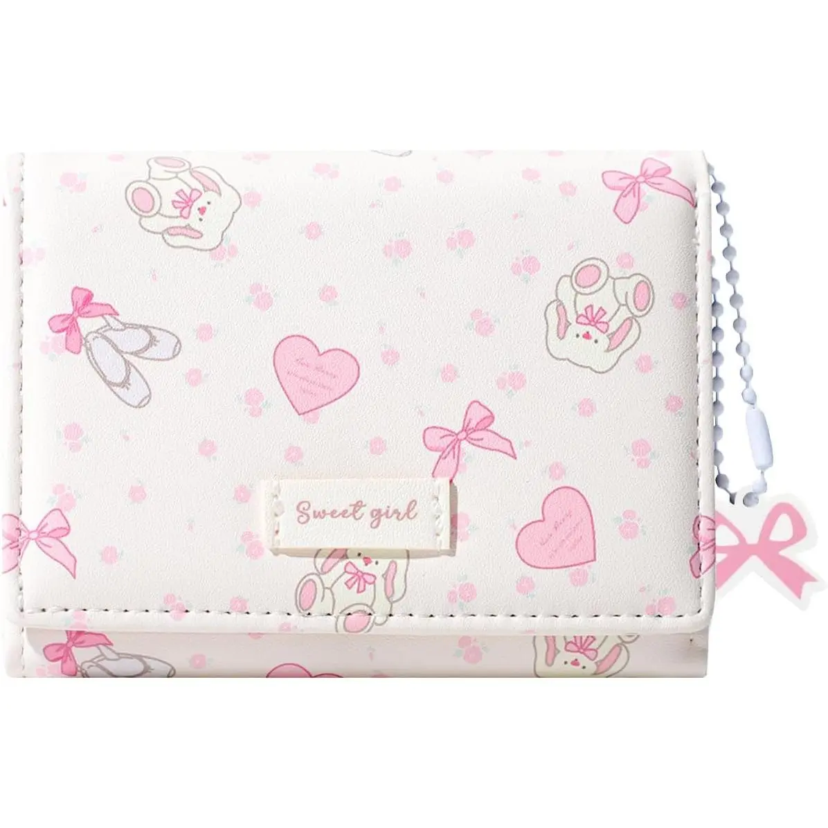 Cute Prints Bow  Wallet for Women Girls |  Wallet, Slim Compact Wallet, 7 Card Slots, ID Window