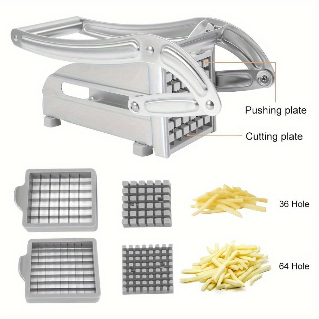 Stainless Steel Potato Chipper, 1 Box Manual Potato Cutter with Suction Cup Base, Vegetable Cutter, Vegetable Slicer Dicer, Kitchen Utensils & Gadgets