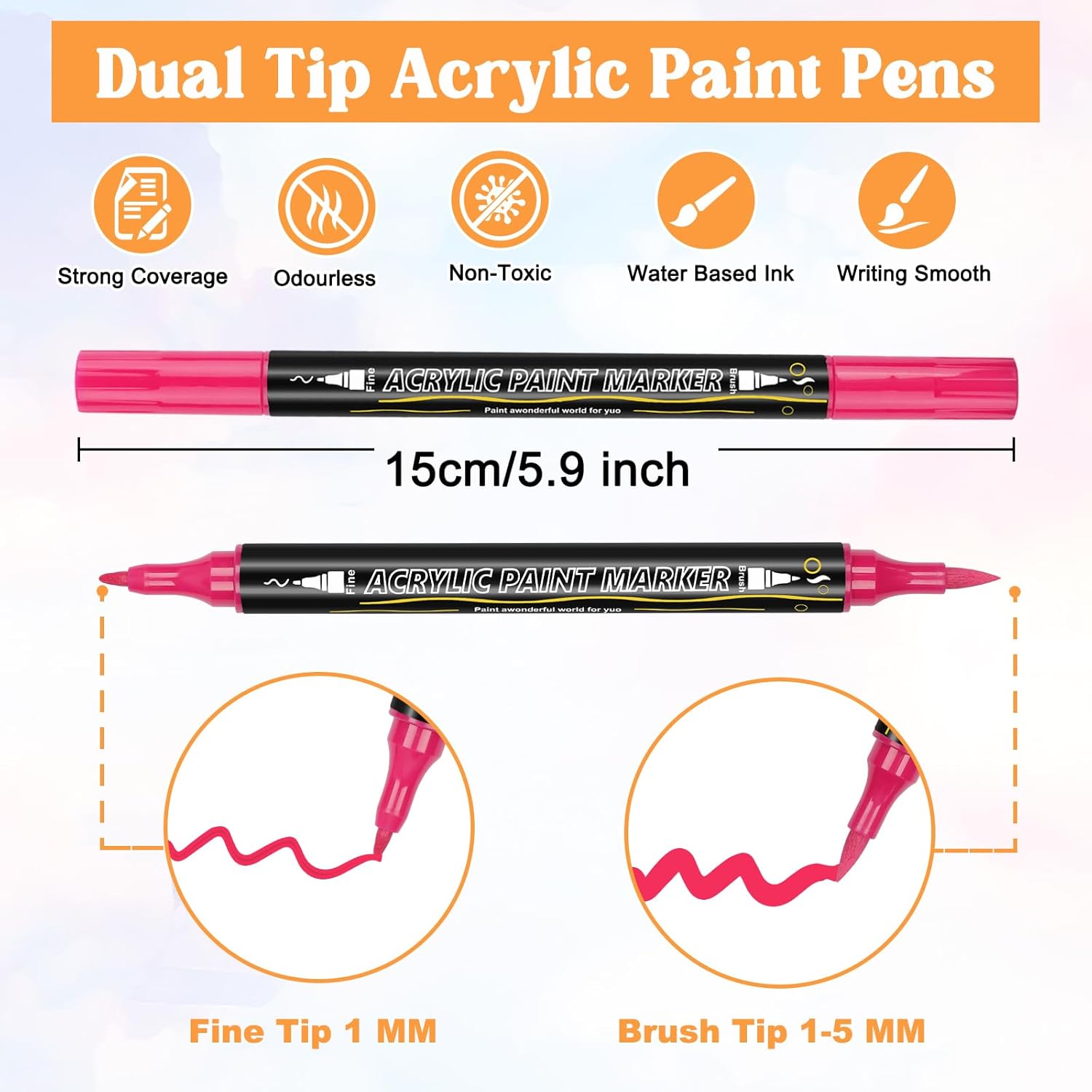 Acrylic Paint Marker Pen Set, 12/24/36/48/60/72/120pcs Double-ended Acrylic Paint Marker Pen, Art Supplies for Rock Glass Ceramic Wood DIY Craft Painting #TOP PICKS