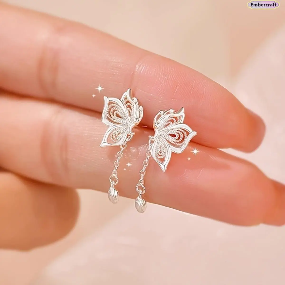 Whimsical Earrings, Bohemian Butterfly Hollow Fringe Drop Statement Jewelry - Lightweight Stylish Accessories for Women