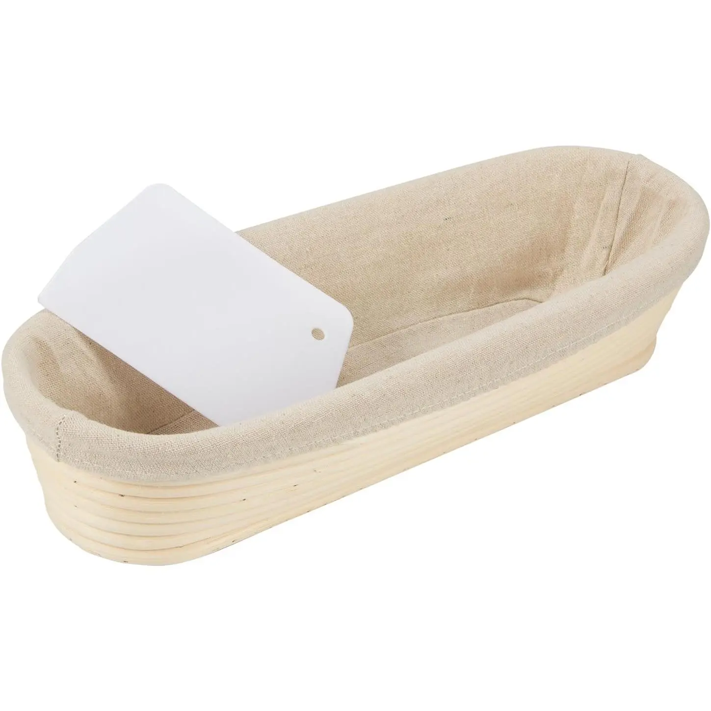 13" Banneton Bread Proofing Basket - Sourdough Basket Loaf Brotform, Oval Dough Rising Bowl with Liner for Homemade Bread Making Baking Supplies Gifts