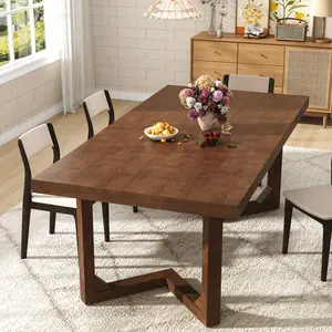 Solid Wood Dining Room Table - 70.9in Modern Farmhouse Style Table for Family Gatherings