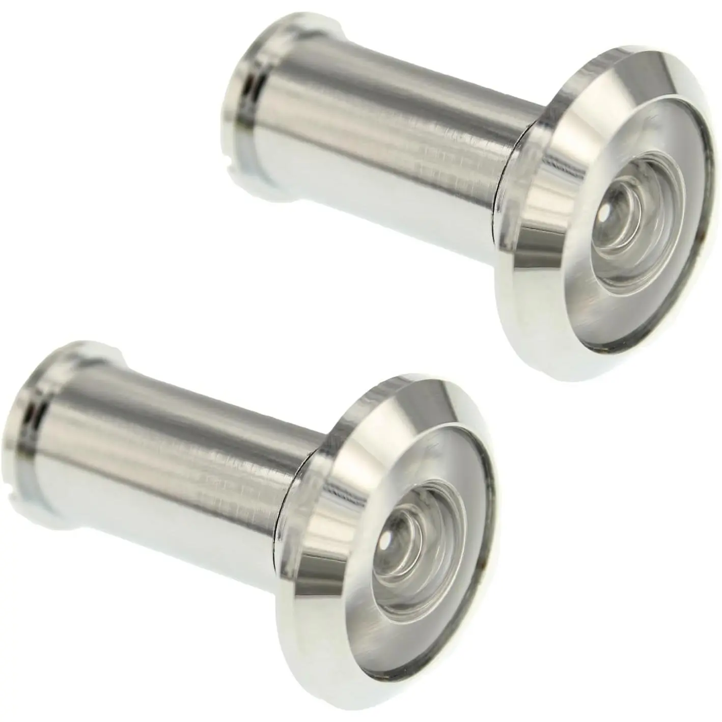 2 PCS Chrome Finish Door Peephole Viewer - 180-Degree Wide Angle, Fits 1.5"-2.25" Thick & Standard Doors, Easy Installation, Durable, Home Security View