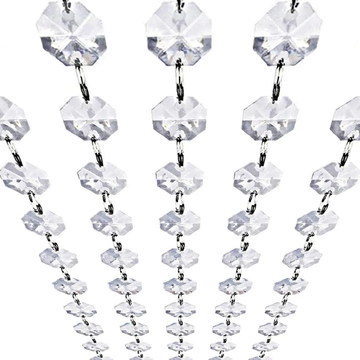 Bead Garland Strands,  16   Clear 14mm Daimond Beads Chain Garlands for Manzanita Tree Centerpiece, Chandelier Bead Lamp Chain, Christmas/Wedding Party Decoration