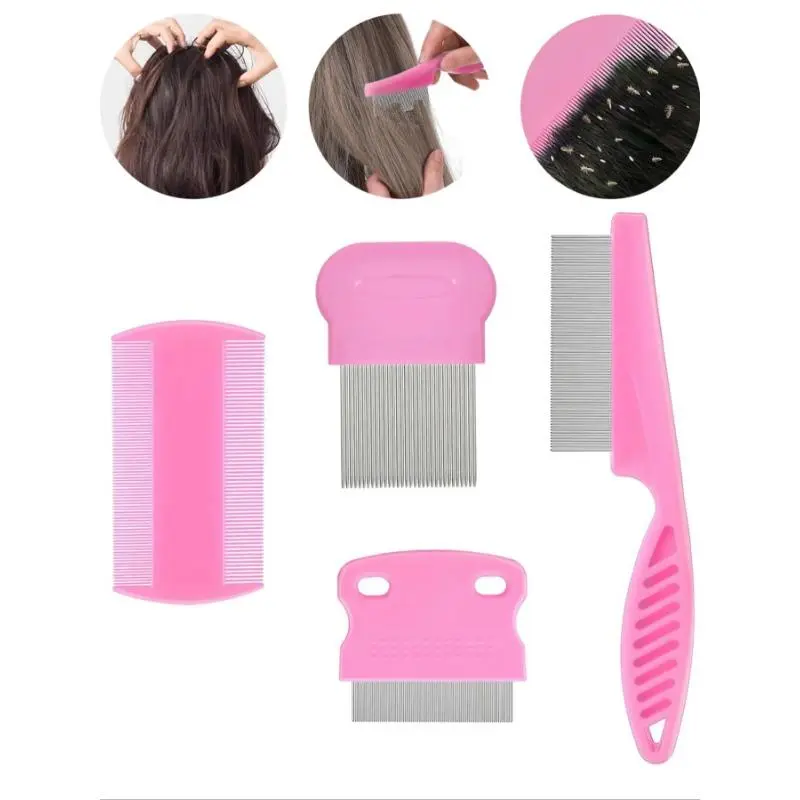 Unisex 4-PCS Professional PC Fine-Toothed Hair Comb Set - Scalp Massage, Anti-Tangle, Flake Removal for Adult Daily Hair Care, Detangle