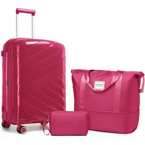 Carry  Luggage 22x14x9 Airline Approved, 20 Inch Expandable Hardshell Luggage Carry- Suitcases with Spinner Wheels, Carry  Suitcase Set for Women (ROSE RED)