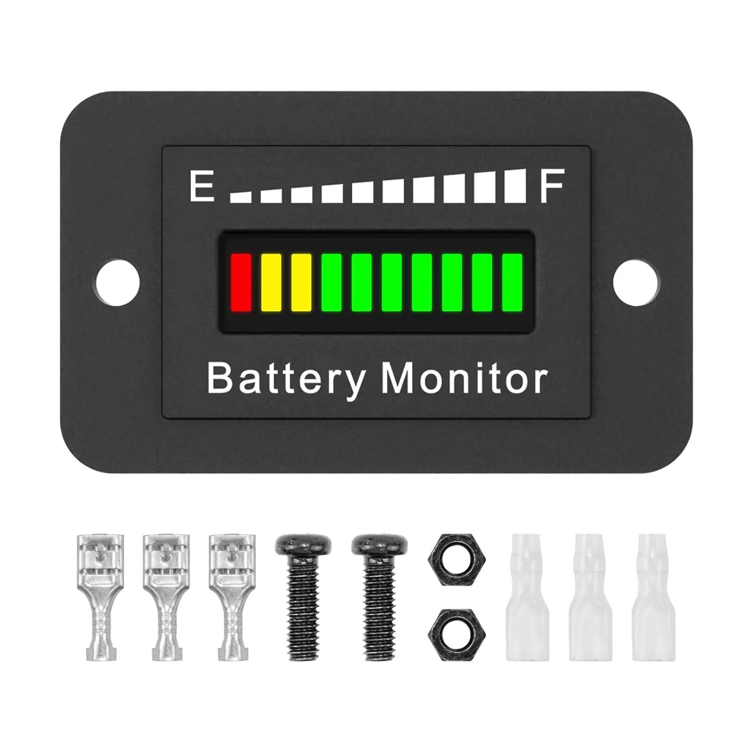 GJANSH 12V 24V 36V 48V 60V 72V Battery Monitor Meter, Waterproof LED Capacity Voltage Indicator Acid&Lithium Battery Gauge Meter for Golf Cart EZGO Club CAR and Most Cars