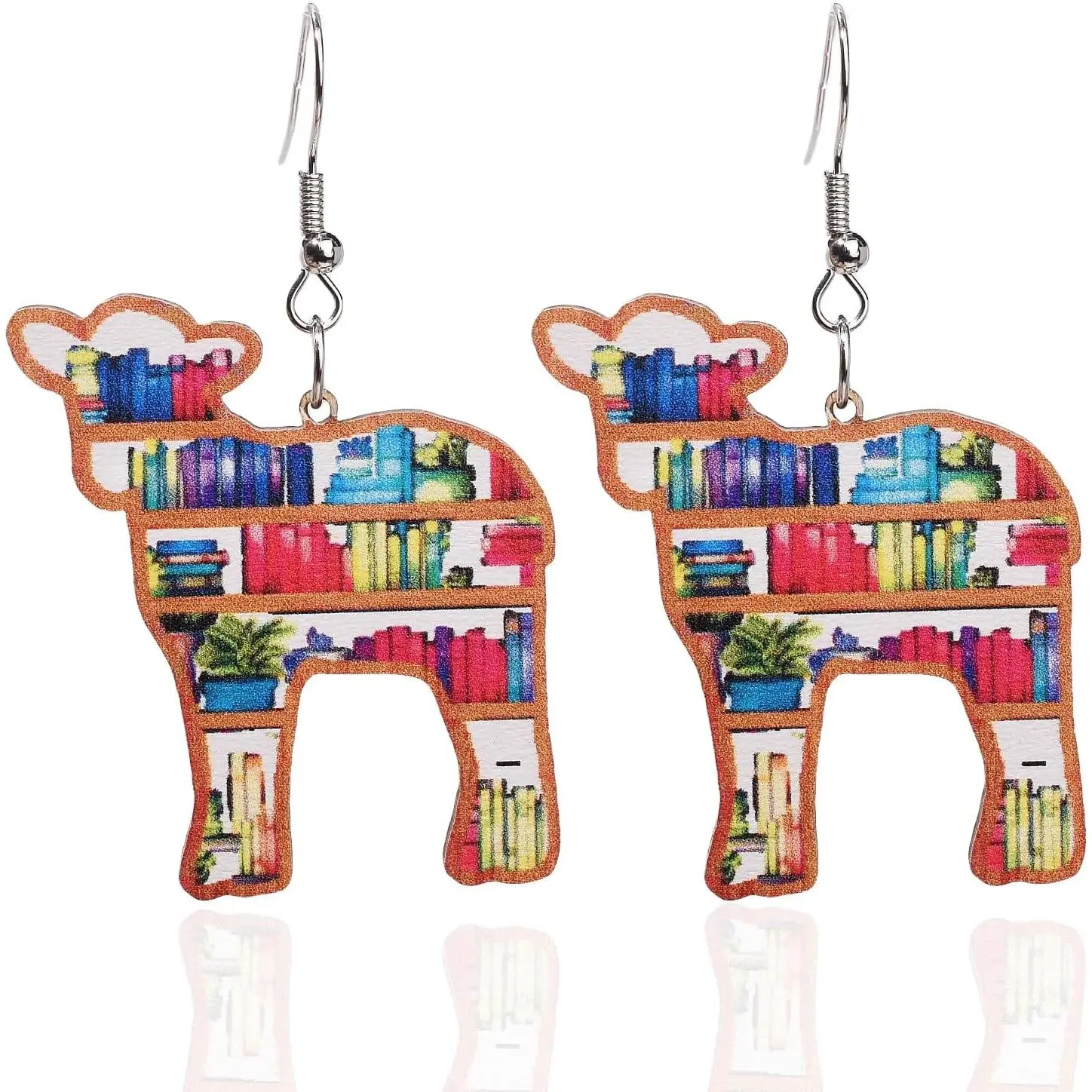 Book Wooden Earrings for Women  Book Earrings for Women Book  Pendant Earrings, Gifts for the Beginning of School