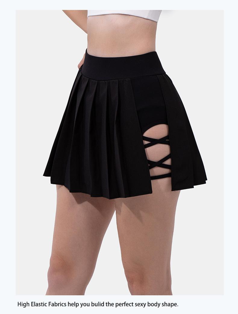 Yoga Pleated Skirt for Women, High-Waisted Sports Short Skirt, Quick-Dry Outdoor Running Anti-Exposure Tennis Skirt