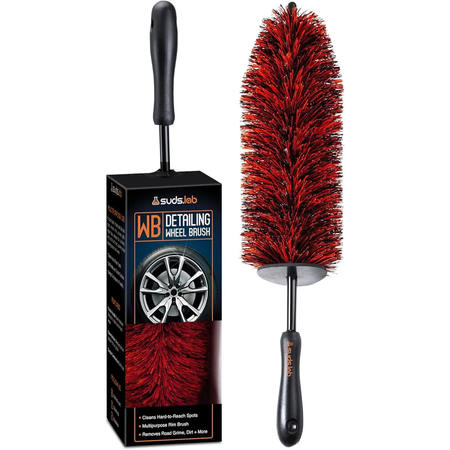 Suds Lab WB  Detailing Wheel Brush for   Types – 17.7" Ultra-Soft and Scratch-Free  Rim, Wheel, and Tire Brush for Deep Cleaning