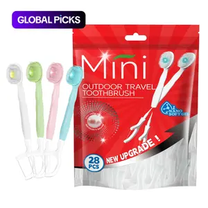 28-Pack Mini Portable Toothbrush with Toothpaste, Soft Bristles Toothbrushes for Travel - 5-in-1 Oral Care Kit with Dental Floss & Tongue Cleaner for Fresh Breath Toothbrush Set