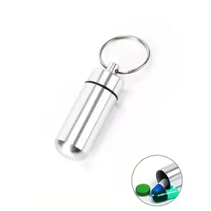 2026 New 1Pc Sturdy Durable Aluminum Alloy Keychain, Multifunctional Waterproof Storage Container, Portable Pills & Small Items Case, Commute Daily Luggage Bag Accessory, Keychain Attachment Charms & Twillies, Lightweight