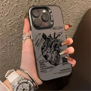 New trendy heart-shaped phone case suitable for iPhone 17, Apple 16 Pro Max/15, shockproof for 14 Pro/13/12X