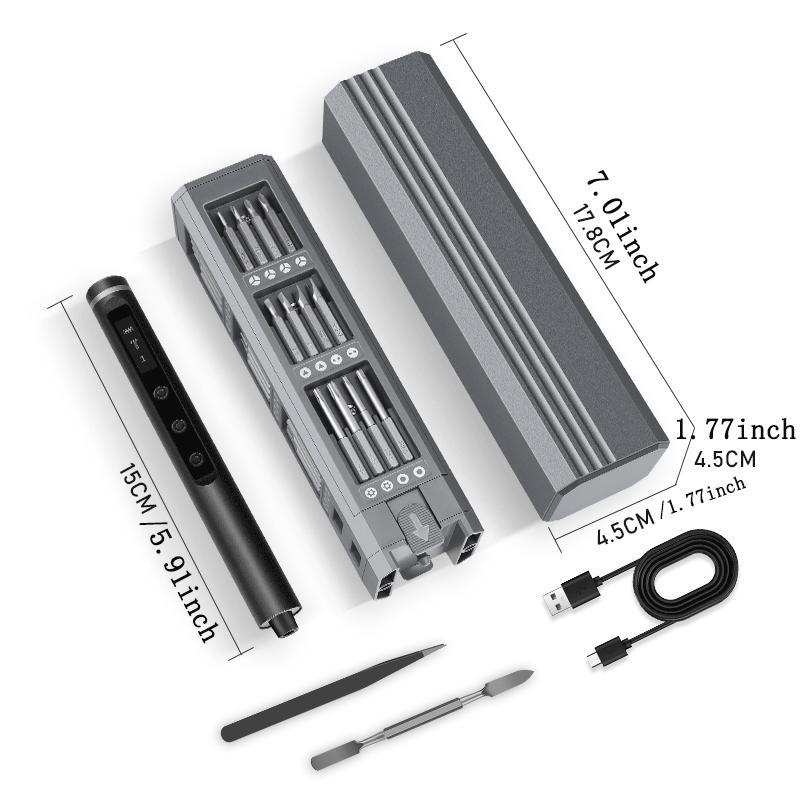 Electric Screwdriver Set, Rechargeable Wireless Precision Screwdriver with 5 Adjustable Levels, Multifunctional Maintenance Tool Combination Set, Cordless Power Screwdriver, Rechargeable Tools