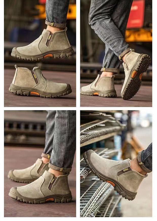 BIGWIG Breathable Durable Welding Safety Work Training Shoes Men & Women Anti-Smash&Puncture-Proof Steel Toe Safety Shoes Work Boots with Resilient Soles Footwear Comfort Closed