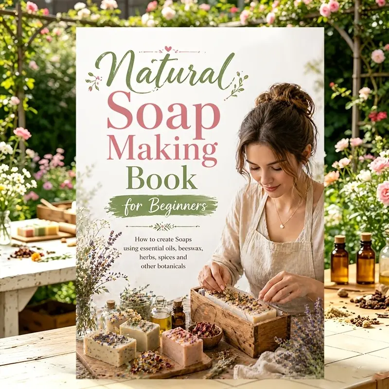 Natural Soap Making Book for Beginners, Learn to Use Essential Oils, Beeswax, Herbs, Spices, and Botanicals, Perfect for DIY Soap Makers