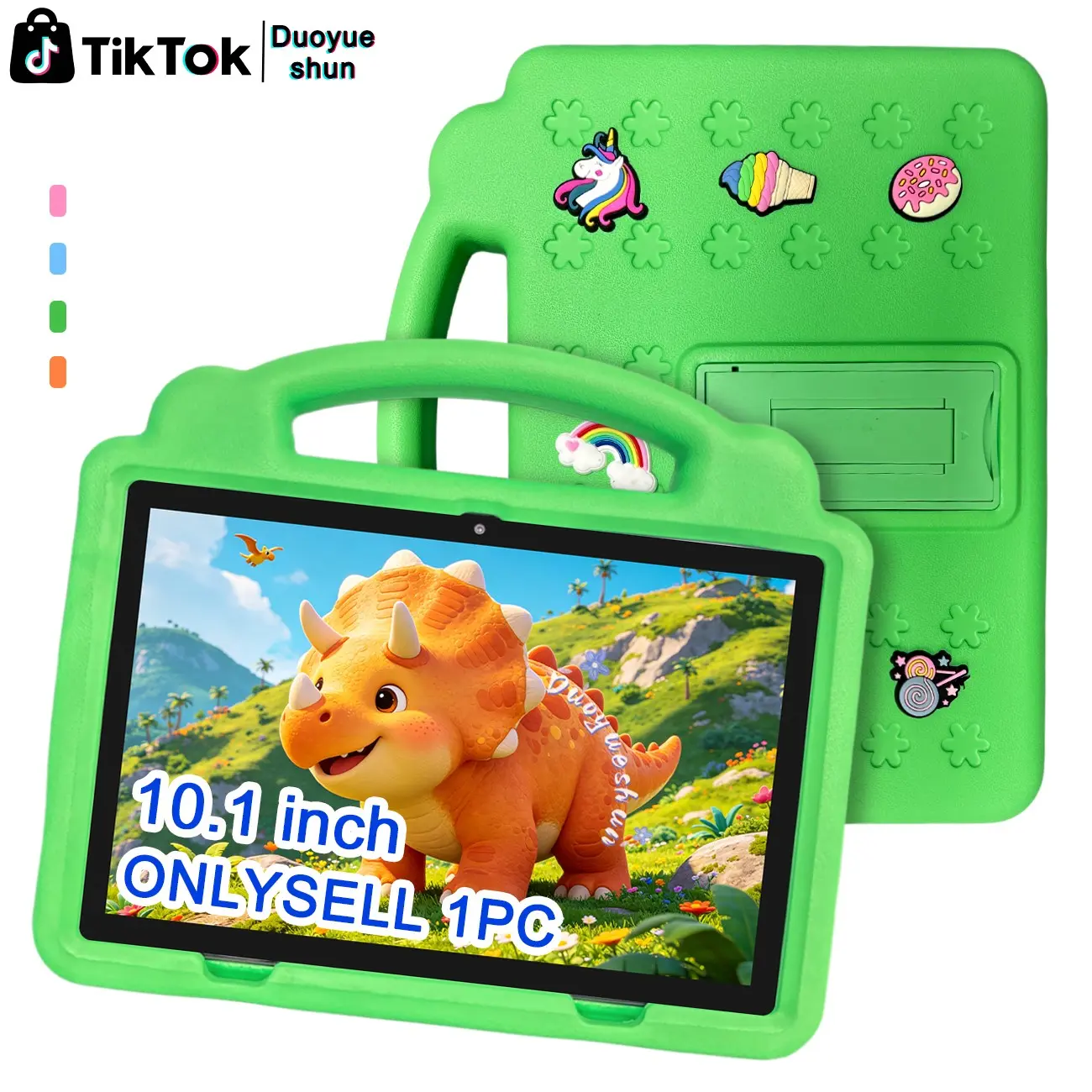#SummerFinds #entertainment tablet 10.1 Inch Android Tablet for Kids & Students, study & entertainment dual mode, 5G WiFi, dual cameras & shockproof case, multi-color options for home online classes, USB cable included, no power adapter