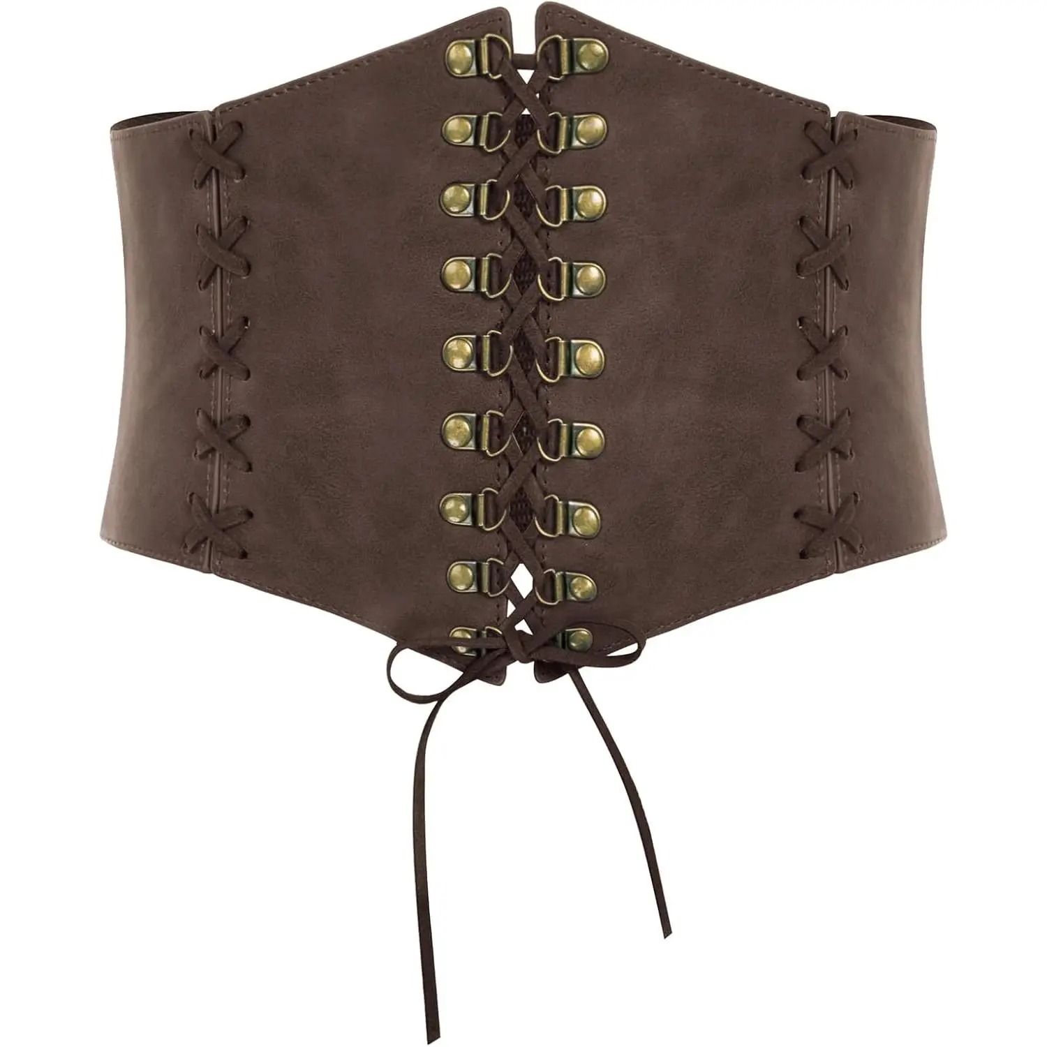 Women Wide Elastic  Belt Renaissance Corset Belts | High Stretchy Elastic Band, Lace-up Front, PU Leather, for Renaissance Fairs, Medieval, Pirate Parties, Halloween Costume