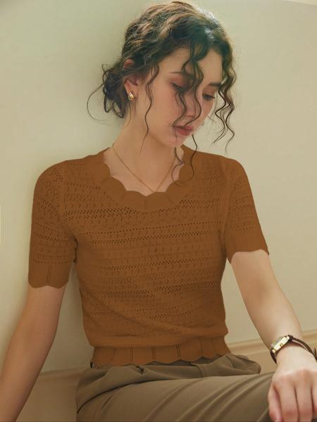 French Style Elegant Slim-Fit Casual Short Sleeve Pullover Knitted Top for Women, Fall & Winter Fashion, Random Pattern Design, Knitwear