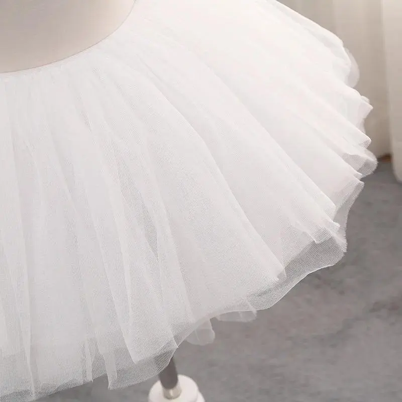 White Black Puffy Tulle Lolita Underskirt Women Cosplay Ballgown Kids Bridal Boneless Petticoats Tutu Dress