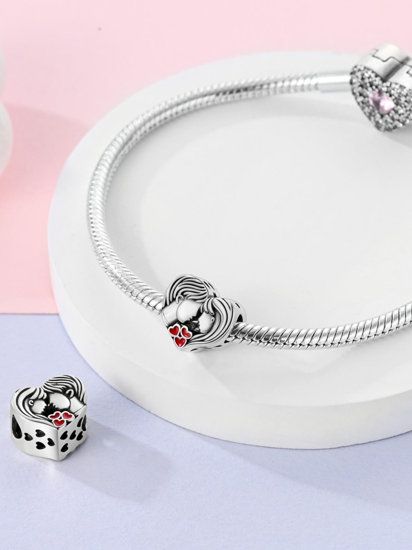 Heart Shaped Couple Charm, Fashionable Jewelry Accessories for Women & Girls, Trendy All-match & Exquisite Jewelry for Birthday Gift