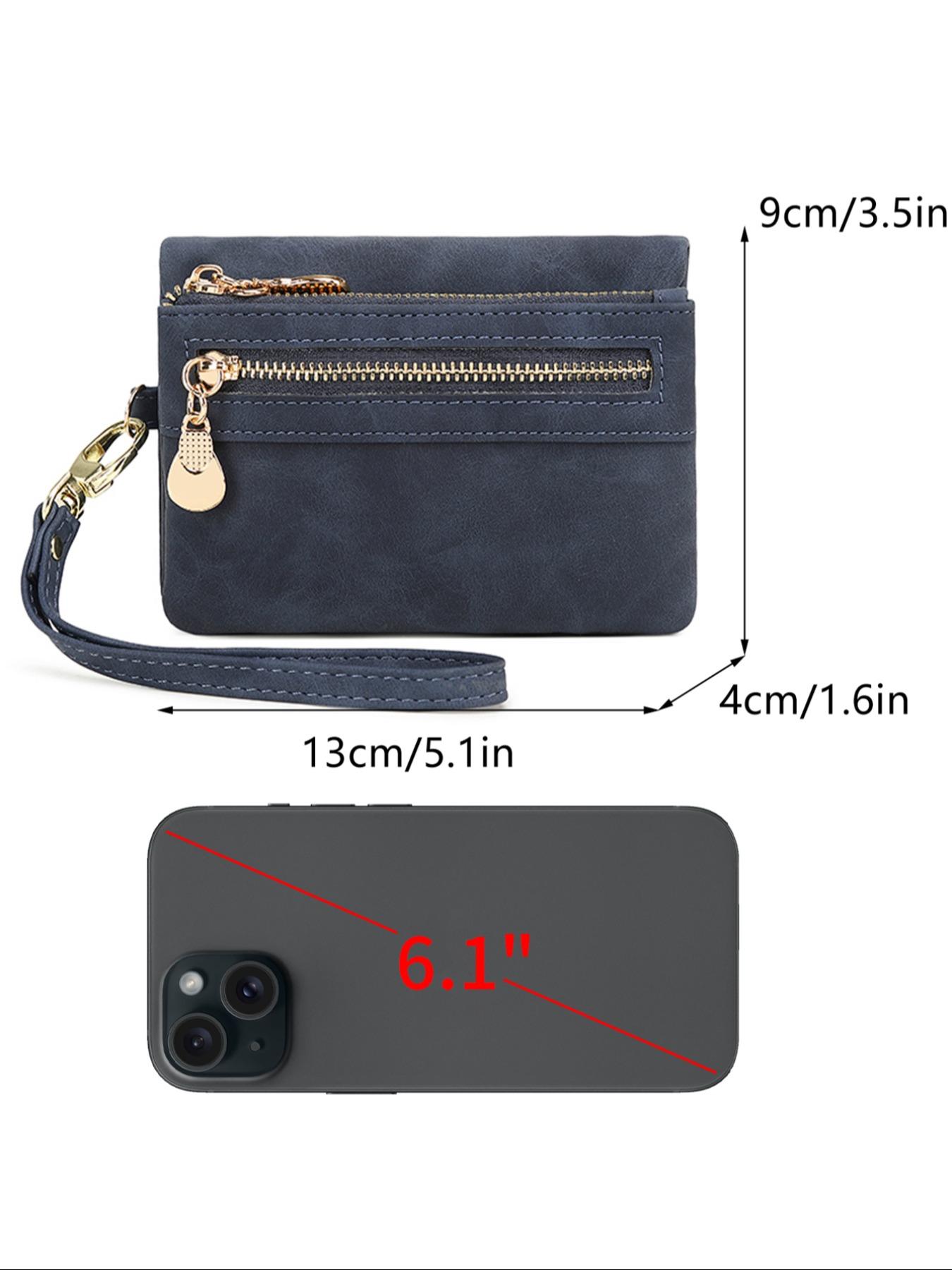 Women's Zipper Summer Bifold Wallet, Zipper Wallet Design, Simple Plain Color Card Holder Everyday Purse for Summer Daily Back To School, Casual Trendy Versatile Short Pouch for Women & Girls, Pu Leather Wallet