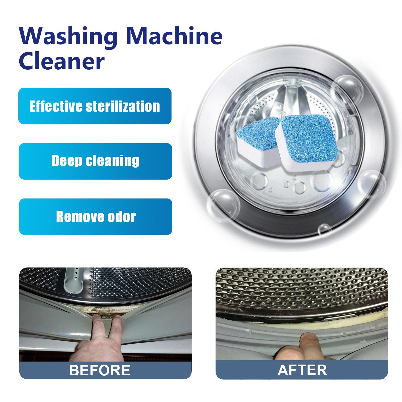 Washing machine cleaning tablets for drum-type washing machines, removes odors and dirt, deodorizes and cleans
