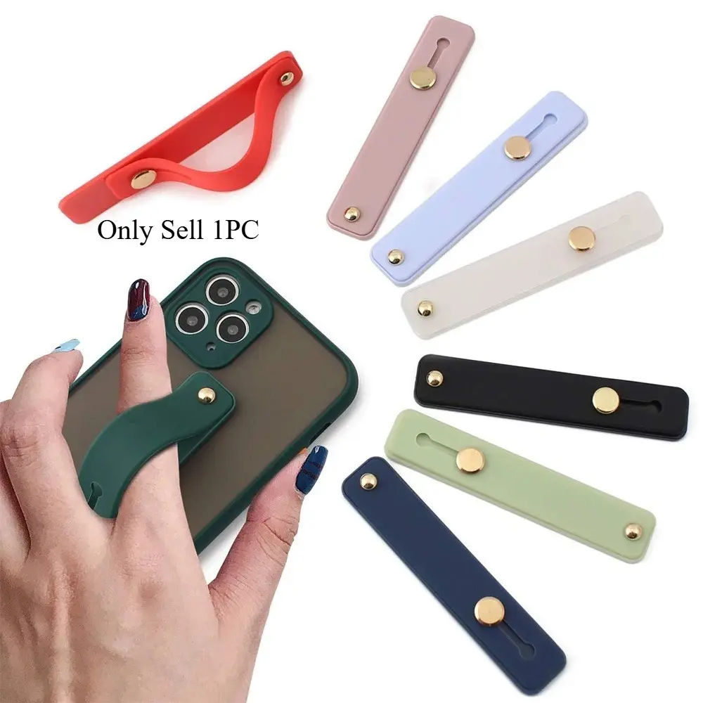 Wrist Band Hand Band Finger Grip, Mobile Phone Holder Stand, Push Pull Universal, Plain Color Phone Socket Holder for iPhone