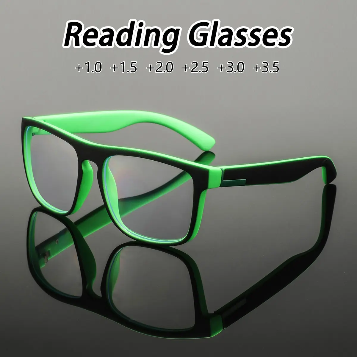 Men's Plastic Square Colorful Reading Glasses, Simple Casual American Style, Conservative Personality, Fashion Eyeglasses