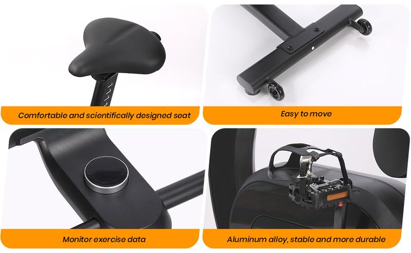 GARVEE Electromagnetic Control Stationary Exercise Bike for Home Use with Magnetic Resistance, Low Noise, Shuttle Smart Knob, Upgraded Seat, and App Integration for Indoor Cycling