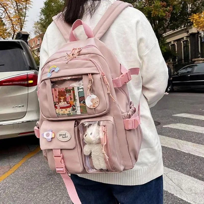 Japanese Style Backpack for Girls Korean Style Cute Kawaii Bag Campus Student Book Bag  Casual Large Capacity Laptop Bag