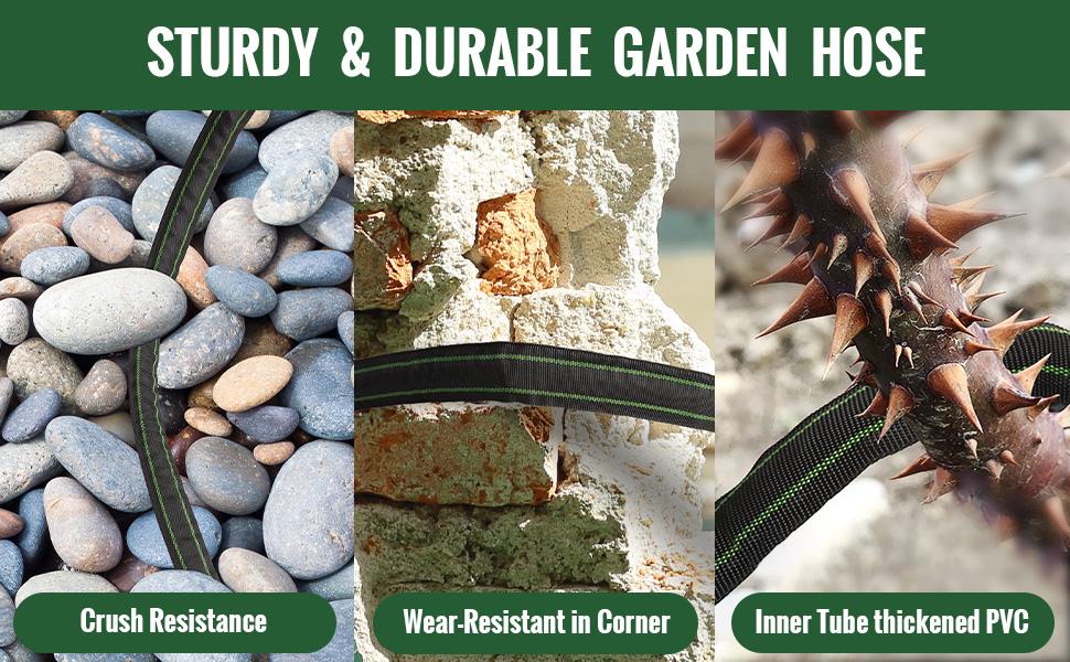 Garden Hose 100ft Flexible Water Hose Non-Expandable High Pressure Kink-Free Leakproof Durable Portable Lightweight Outdoor Yard Lawn Black Fabric Watering Hose with 3/4" Aluminum Fittings Garden Hose 100ft Flexible Water Hose Non-Expandable High Pressure Kink-Free Leakproof Durable Portable Lightweight Outdoor Yard Lawn Black Fabric Watering Hose with 3/4" Aluminum Fittings