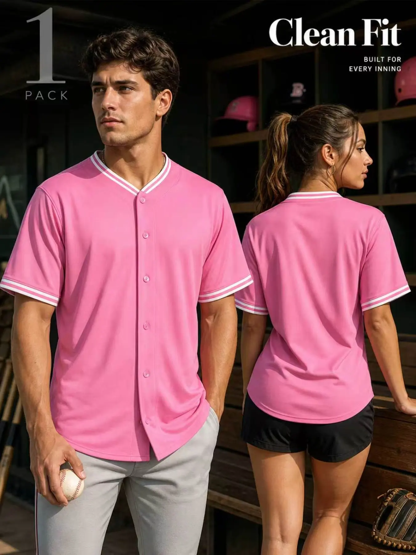 Blank Baseball Jersey Plain Button Down Short Sleeve Unisex Customizable Team Fan Shirt Jersey Tops