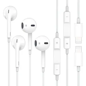 Lightning Earbuds for iPhone, Wired Headphones with HD Sound, Built-in Mic & Noise Isolation, Plug and Play Earphones for Music, Calling and Gaming, Compatible with iPhone 14/13/12/11/XR/XS/X/8/SE, White