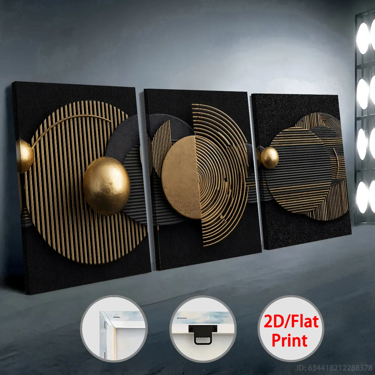 [2D Flat Print] Luxurious Modern Fashion Abstract Art, Halloween/Christmas, Framed Canvas Paintings and Posters, Ready to Hang, Home Decoration, Wall Art, Room Decoration, High-Definition Print, Holiday Gift, Living Room, Bedroom, Dining Room, Office Deco