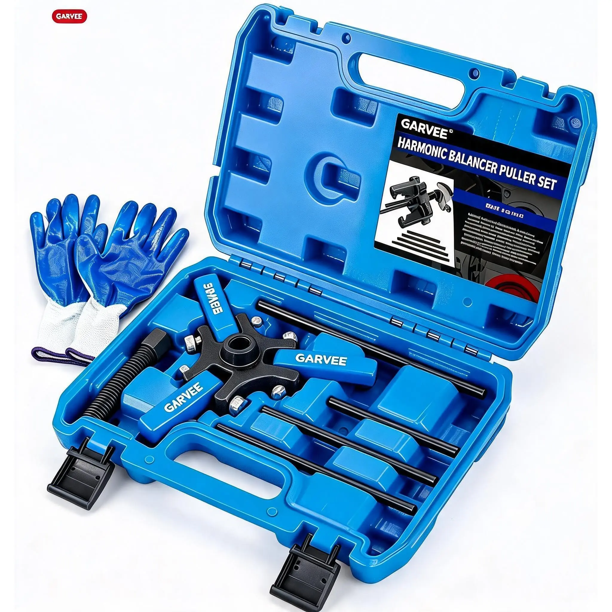 Garvee Harmonic Balancer Puller Kit, Adjustable 3-Jaw Pulley Puller Set