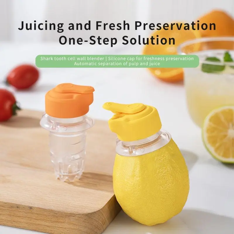 1Pc Manual Umbrella-Shape Juicer, Tooth Cell Wall Breaker with Automatic Pulp-Juice Separation, Silicone Fresh Seal Lid, Anti-Slip Twist Design, Easy-Clean High-Yield Fruit Vegetable Kitchen Utensil.